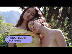  - Two curvy lesbian teens Megan Blake and teen Jay Marie shows nice bodies during sunny day photo session