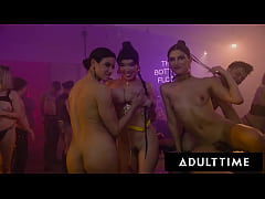  - ADULT TIME - LITTLE PUCK GETS CREAMPIED DURING FIRST AIRTIGHT DP AT MASSIVE GROUP SEX ORGY!
