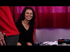  - Bigtits babe in high heels masturbates in duo with BF