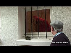  - Pretty french teen with nice tits banged by old man Papy Voyeur