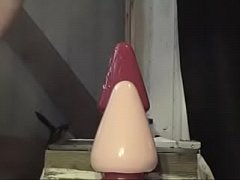  - big red 4.5" butt-plug gaping man cunt