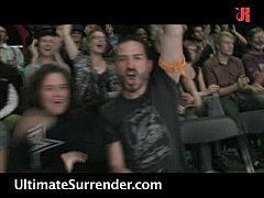  - 4 girls wrestling naked! Live audience!