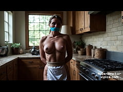  - BDSM Hardcore Maid get cuffed in rope and cuffed Ai Generated