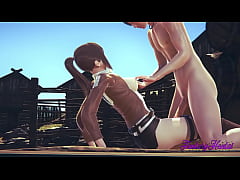  - on titans Hentai 3D - Sasha is fucked while on a mission and enjoys like a bitch