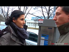  - Sexy skinny brunette is taken to apartment to have sex with stranger