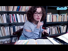  - Nerdy Teen masturbates on cam during study hall
