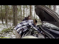 - roadside assistance rewarded with wild car fucking