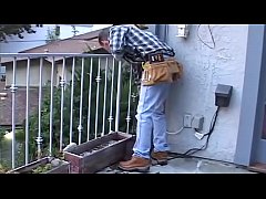  - He has to repair  the tv -- then they repair´s his dick - Leana & Brooke