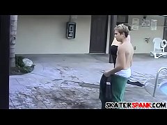  - Behind the scenes of a playful spanking foursome by the pool