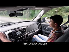  - Twink Step Son And His Step Dad Fuck Outdoors While On Road Trip - Austin Lock, Alex Killian