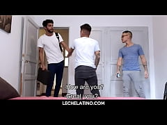  - Big dick Latinos hot gay threesome and facial cumshot