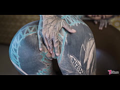  - Ink-covered babe gets her ass wrecked by the fuck machine