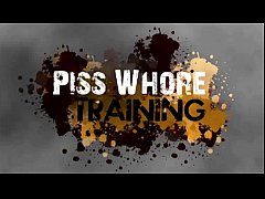  - Piss whore trainee Imagine in a pool of her own piss