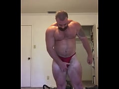  - Beefy Bodybuilder Revealing Posing Trunks BeefBeast