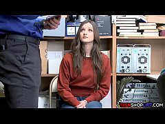  - Blue eyed brunette teen thief got caught by a mall cop