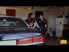  - The lesbian cop fucked a not so experienced sexy lady while the other cop waited