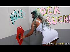  - Big Ass Ebony Daizy Cooper Gives Blowjob And Fucks Gloryhole Dicks
