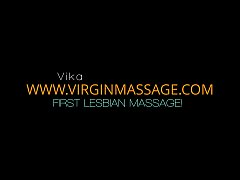  - Girl massages another girl Vika first time