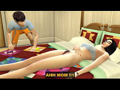  - Japanese step-son Finds His Step-Mom Naked In Bed After Masturbating And Being A Virgin He Was Curious To See What Her Pussy Looked Like And Offered Oral Sex To Her, Then He Continued