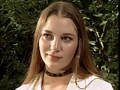  - Horny guy fucks young sexy babe hard on a swing in the yard and licks hot pussy