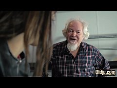  - Hardcore cock sucking and pussy fucking for naughty slut from old man