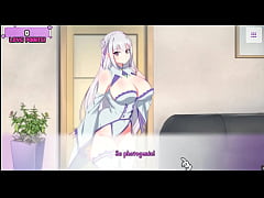  - Waifu Hub [PornPlay Parody Hentai game] Emilia from Re-Zero couch casting - Part1 first time porn shooting for that innocent elf