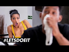  - HORNYHOSTEL - (Tina Fire, Jesus Reyes) - Huge Tits Ebony Teen Caches Panty Sniffer And Lets Him Fuck Her Ass