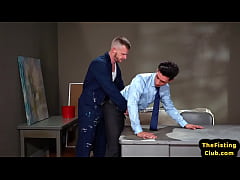  - Office jock enjoys rimming and blowjob while getting fisted