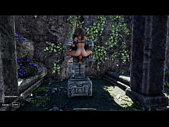  - The statue awakened and began to fuck Lara in all her holes. The ritual of sperm. Hentai Game 3D