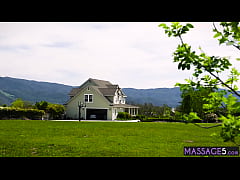  - Hot blonde busty MILF Rachael Cavalli massage a big cock clients body and cock