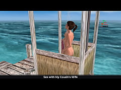  - English Audio Sex Story with An animated cartoon 3d porn video of cute girl giving sexy poses in the beach and taking shower as well