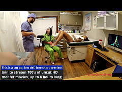  - Nurse Lenna Lux Examines Standardize Patient Stefania Mafra While Doctor Tampa Watches During 1st Day of Student Clinical Rounds At GirlsGoneGyno Reup