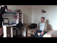  - Sexy french doing a guy before dildo playing