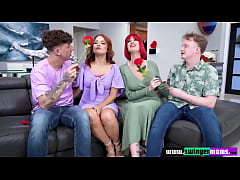  - Studly stepsons drill their jilted stepmoms' juicy pussies on Valentine's Day