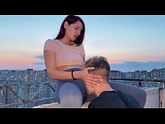 - Outdoor Leggings Pussy Worship Femdom on Rooftop