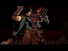  - Anime Cow girl pounded hard against the Cage