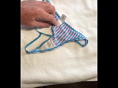  - Close up of her panties, big cum shot