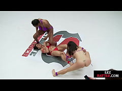  - Battling lesbians strapon fuck after tag teaming