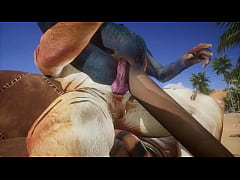  - Tiger makes Lizard cum multiple times - Wildlife