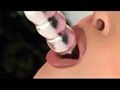  - Brunette in panties and fishnet lingerie teases