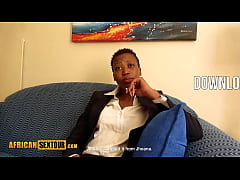  - Big natural tits African babe got fucked hard by perverted white friend