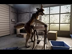  - Furry do pau gigante gozando muito