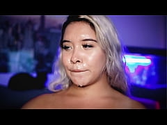  - Blonde with her angelic face full of cum seduces you with her skunky behavior