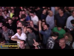  - Hot blonde public blowjob and fuck on stairs