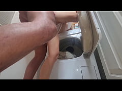  - Hotwife Gets Bent Over and Creampied While Doing Laundry