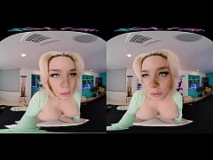  - Seductive blonde with big boobs gives you a steamy show in VR
