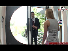  - 18yo tattooed blonde Teen with natural tits in pink socks