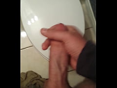 Bathroom quickie. Big load.