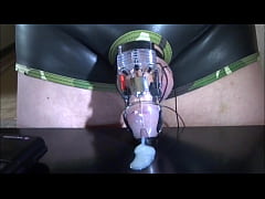 - Estim e-stim cum sperm cock milking in chastity device