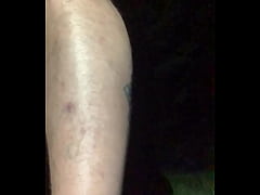  - Real life super horny white str8 guy outdoor self ass play